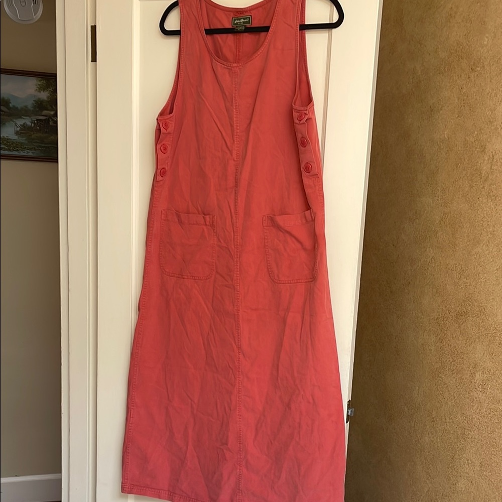 Women's Coral Sleeveless Dress